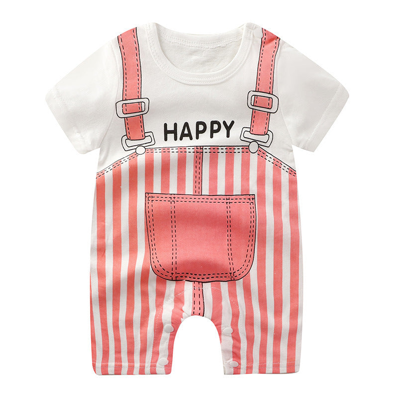 Adorable Cartoon Printed Baby Cotton Pullover Romper - Soft and Comfy
