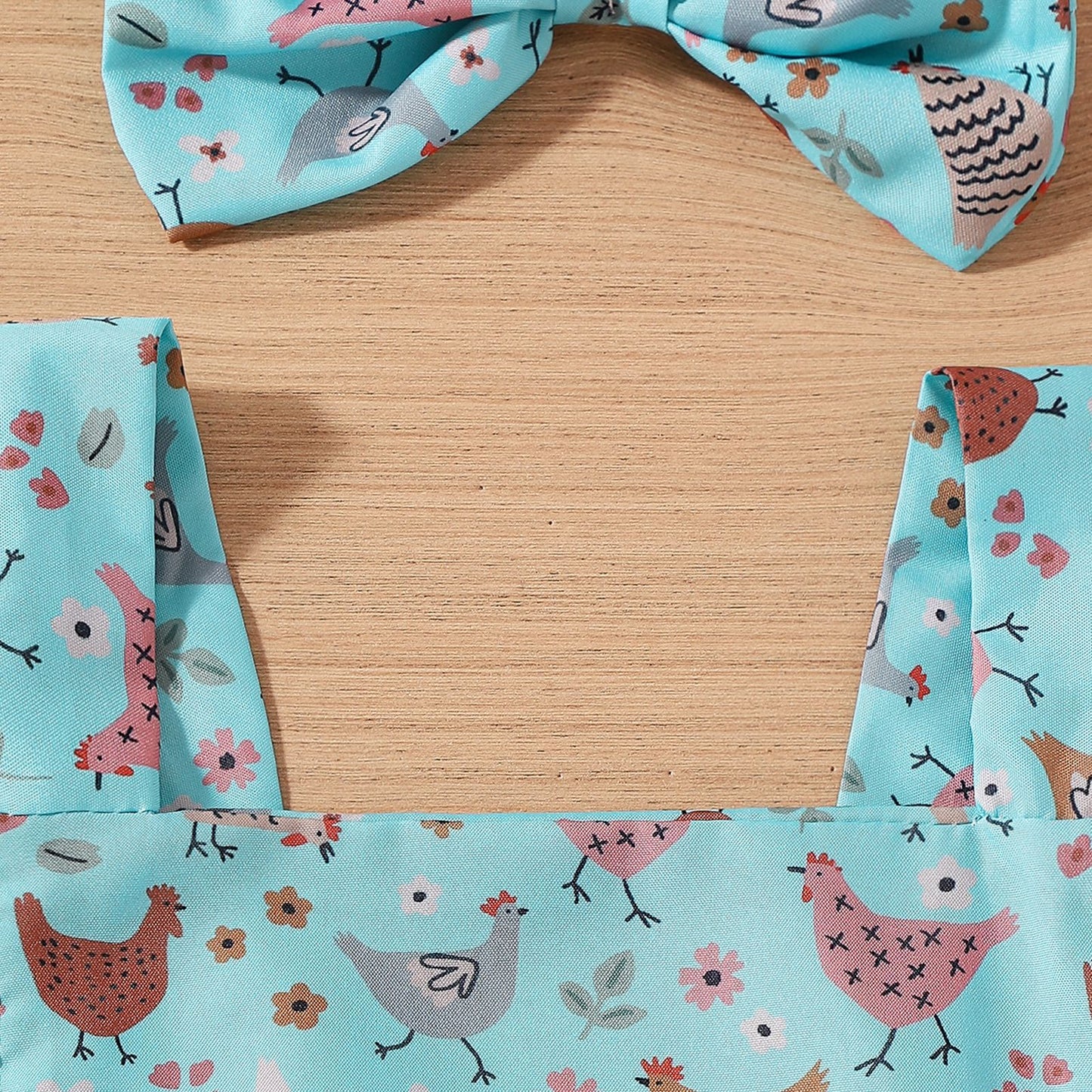 Adorable Baby Cartoon Chicken Flounced Sleeve Dress – Perfect for Toddlers!