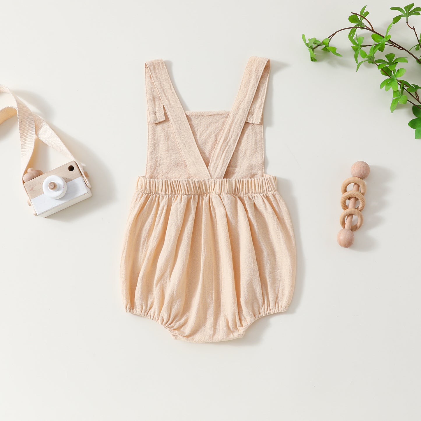 Irresistibly Cute: Infant Toddler Letter Candle Print Sleeveless Backless Romper!