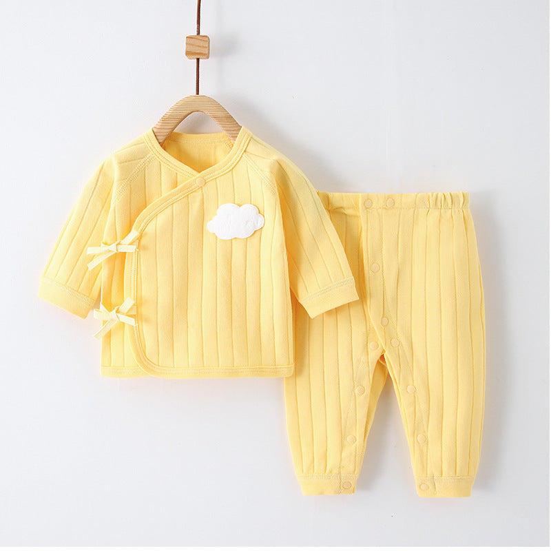 Newborn Baby Pure Cotton 2-Piece Clothes Set for Spring, Autumn, and Winter