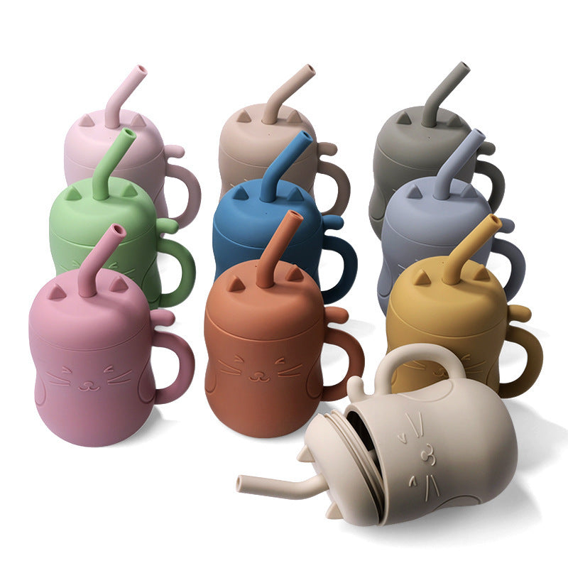 Baby No-Spill Silicone Straw Drinking Cup