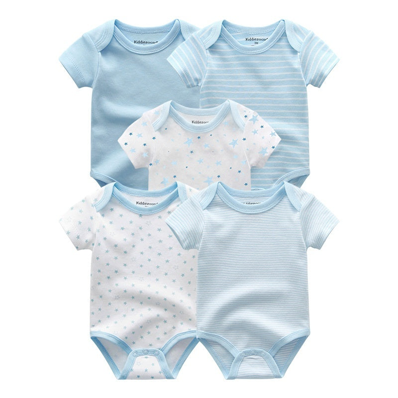 Complete 19-Piece Baby Rompers, Pants, Hat, Gloves Combination Clothes Set