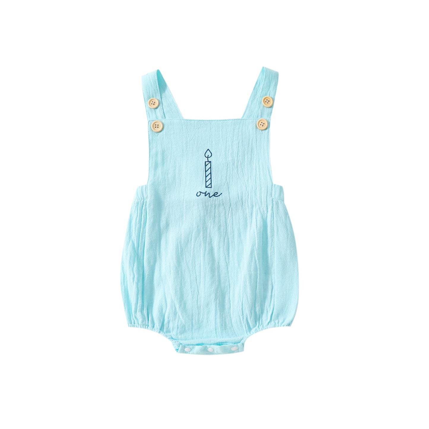 Irresistibly Cute: Infant Toddler Letter Candle Print Sleeveless Backless Romper!