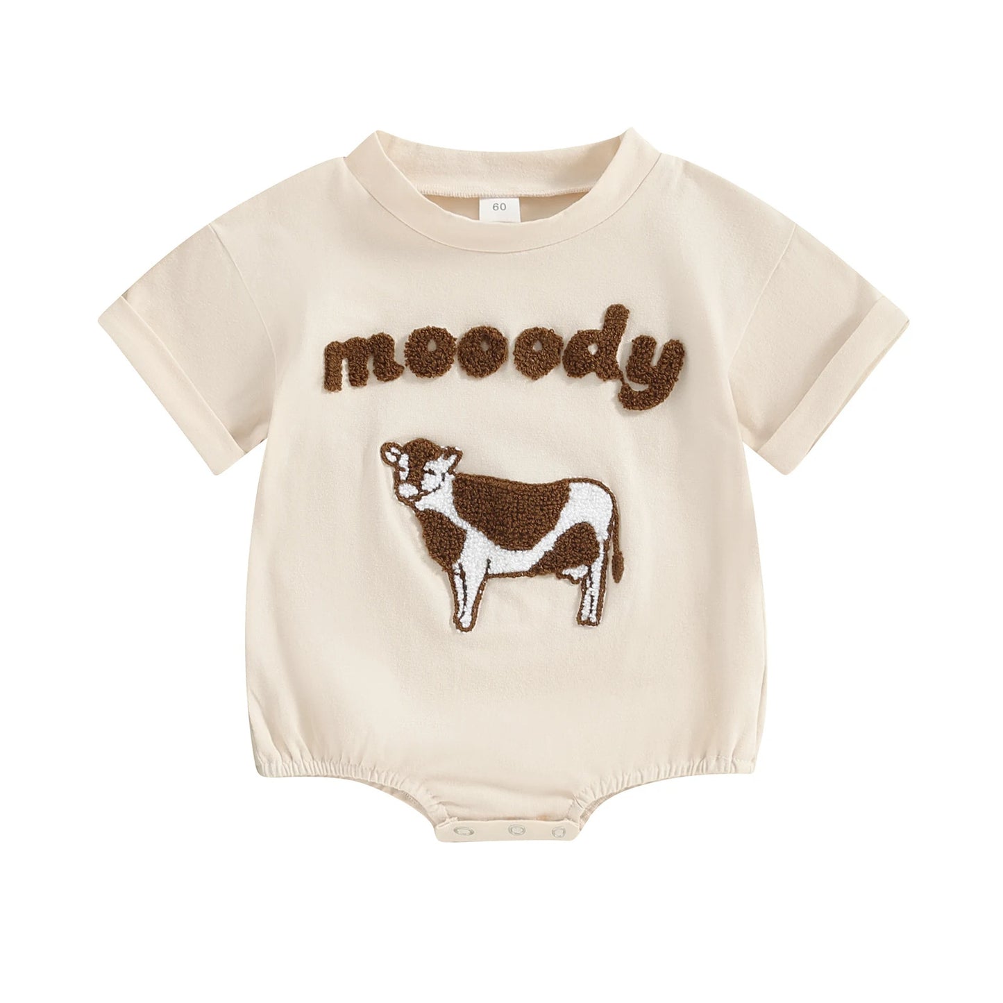 Adorable Children's Cow Element Embroidered Romper | Cute Infant Outfit