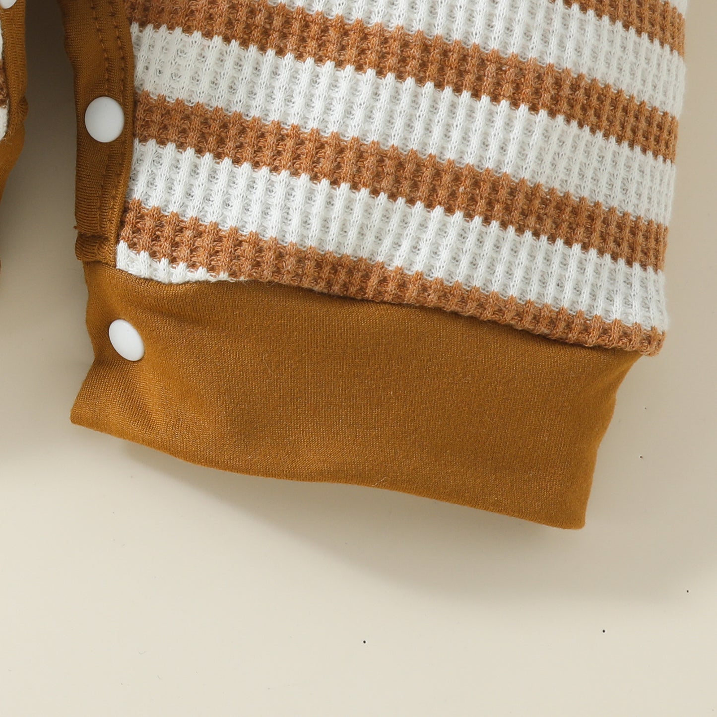 Stylish Baby Boy Waffle Stripe Short Sleeve Rompers | Fashionable Infant Wear