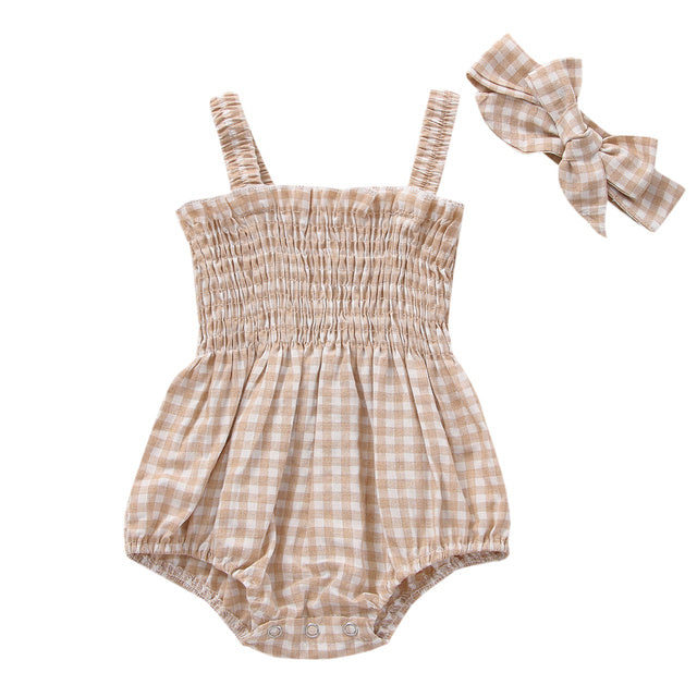 Adorable Infant Baby Girls' 2-Piece Summer Outfits: Sleeveless Frill Smock Set