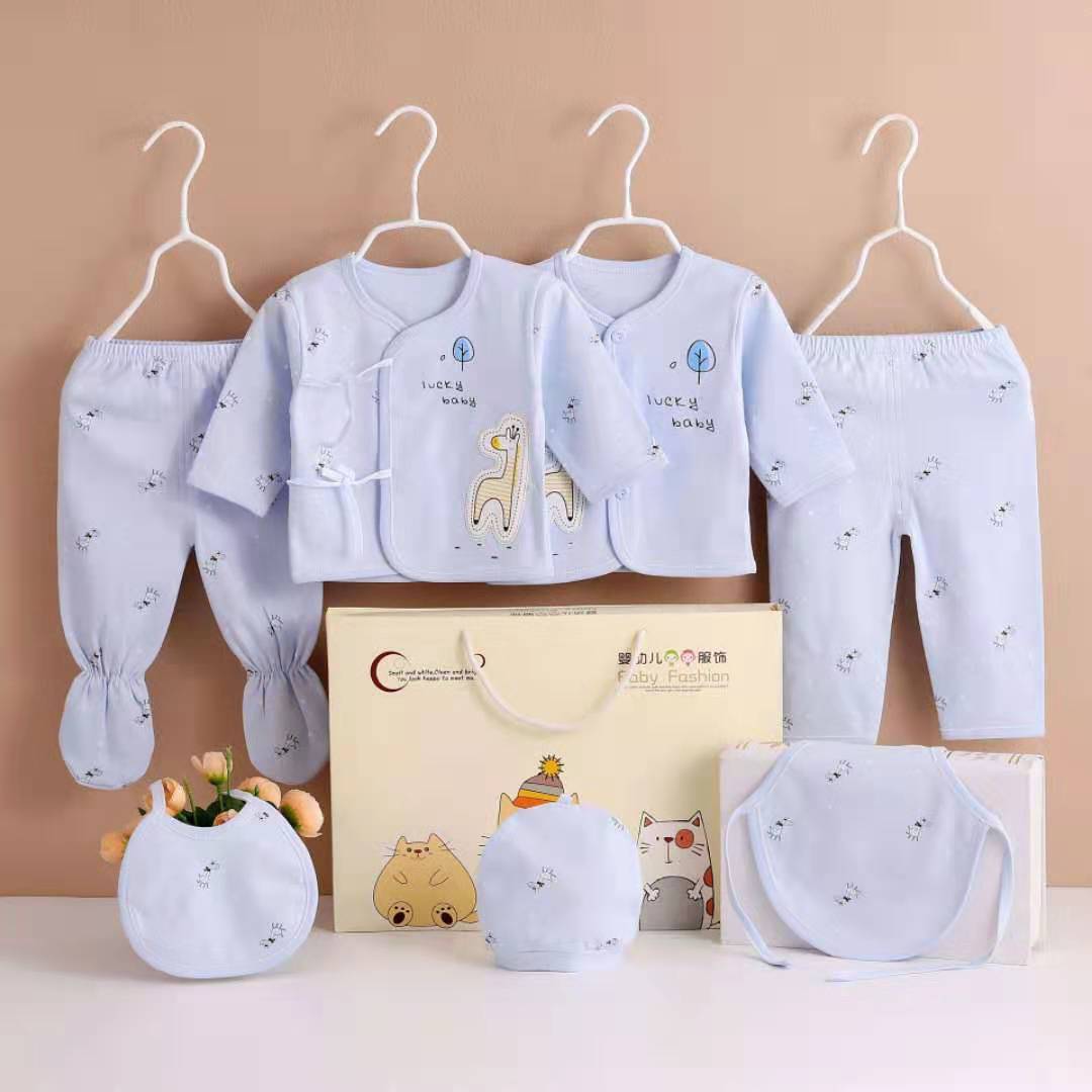 Newborn Cotton Cartoon Printed Long Sleeve Spring & Autumn Clothes Set