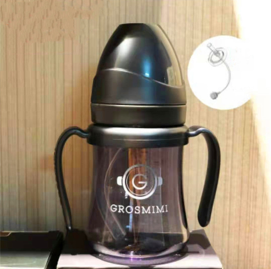 Discover Grosmimi's Eco-Friendly Korean Drinking Straw Bottle: Leak-Proof & Choke-Proof 300ml Capacity