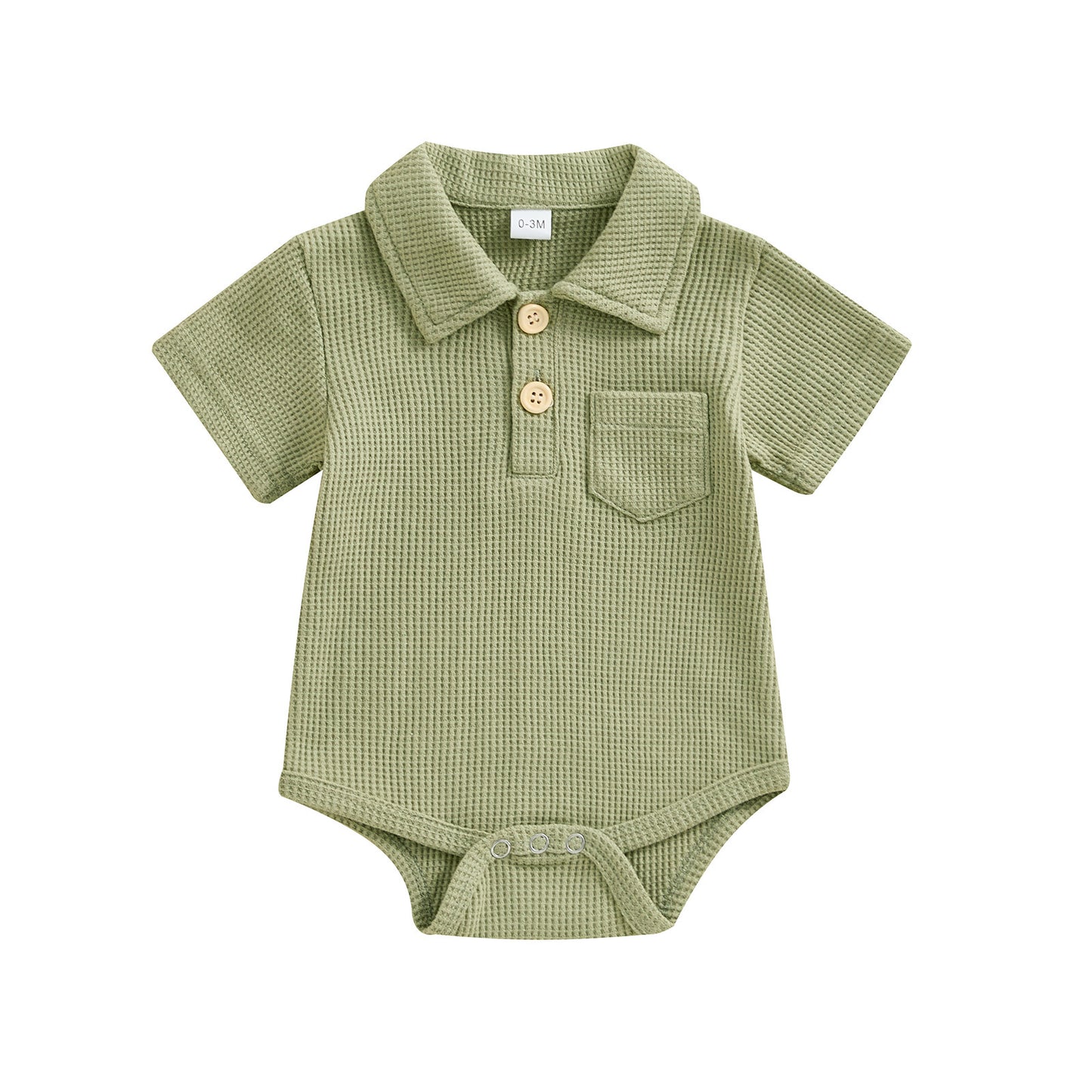 Stylish Baby Collared Waffle Jumpsuit - Fashionable Infant Casual Wear