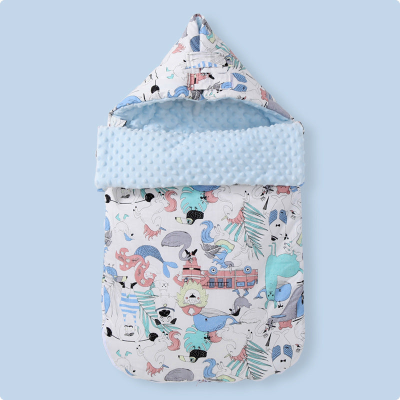 Printed Baby Cotton Anti-Startle Sleeping Bag - Cozy and Secure Sleep Solution