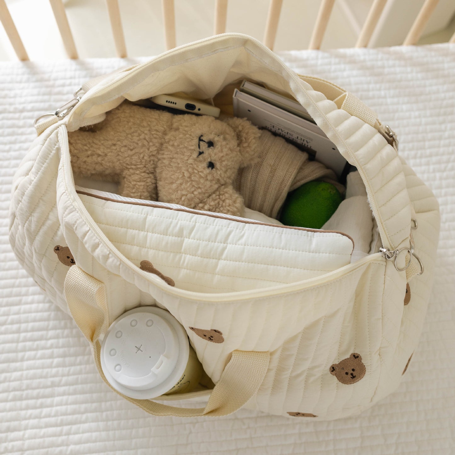 Large Capacity Lightweight Diaper and Baby Accessories Storage Boston Shoulder Bag for Moms on the Go