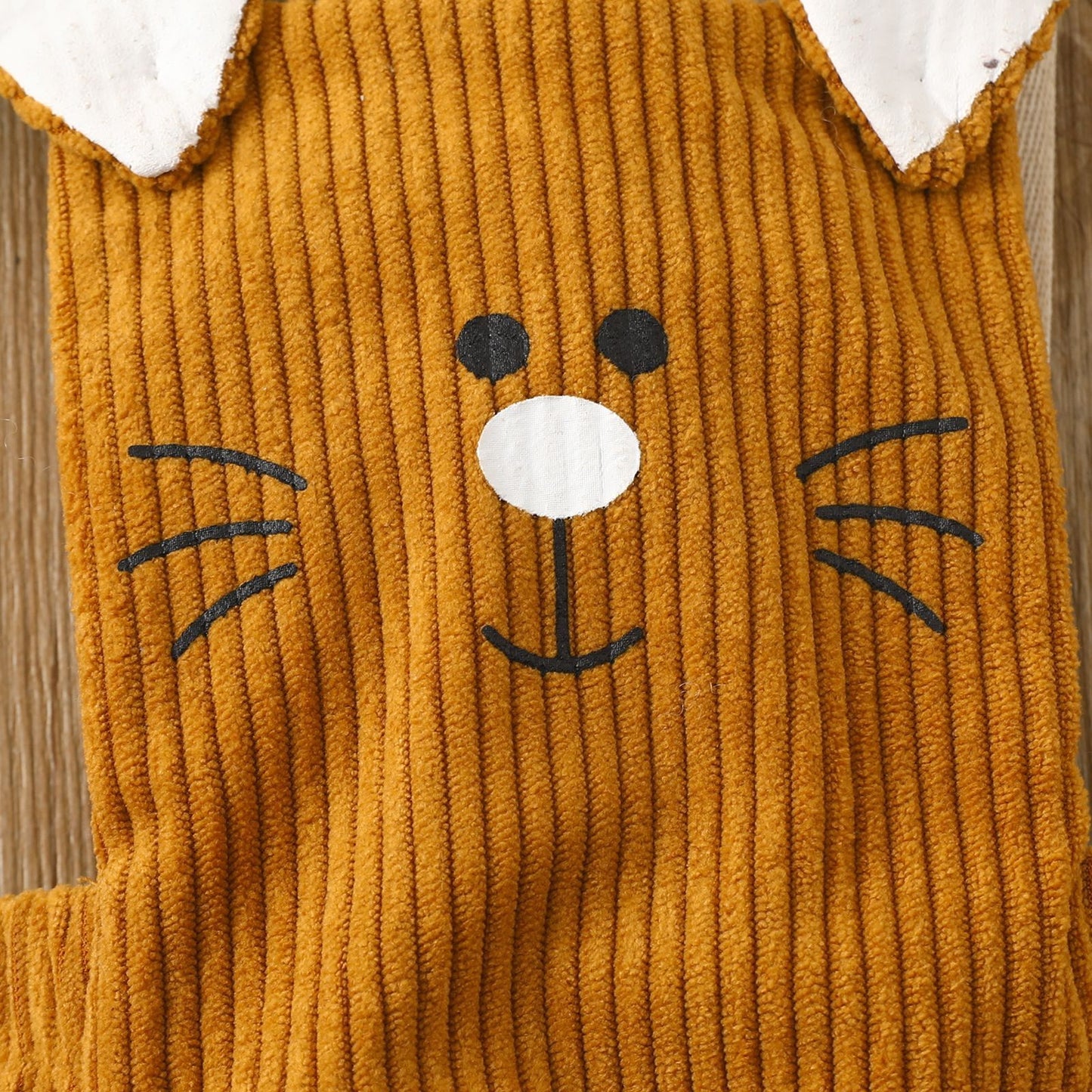 Boys and Girls Corduroy Rabbit Backstrap Triangle Romper