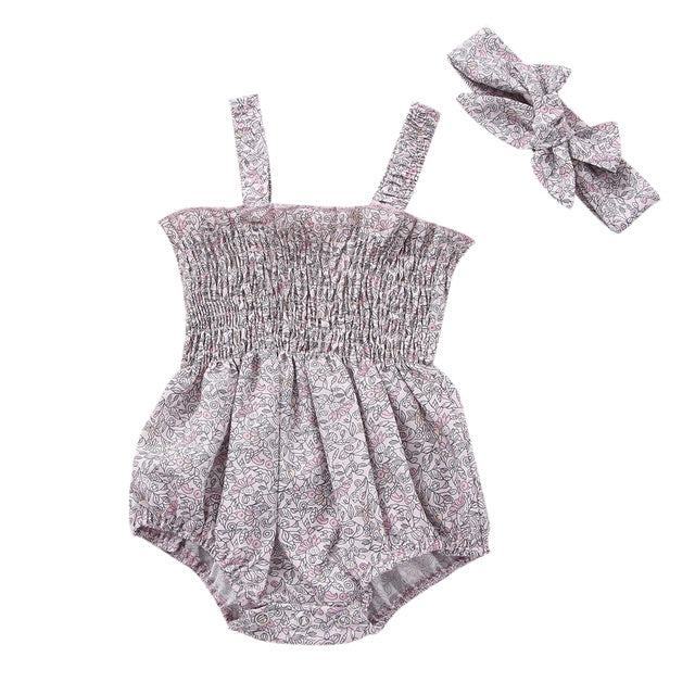 Adorable Infant Baby Girls' 2-Piece Summer Outfits: Sleeveless Frill Smock Set