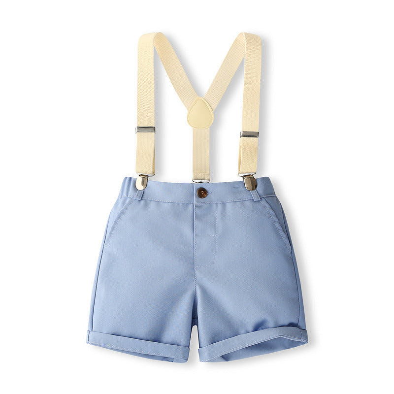 Charmingly Dapper: British Style Short Sleeve Children's Suit for the Young Gentleman!