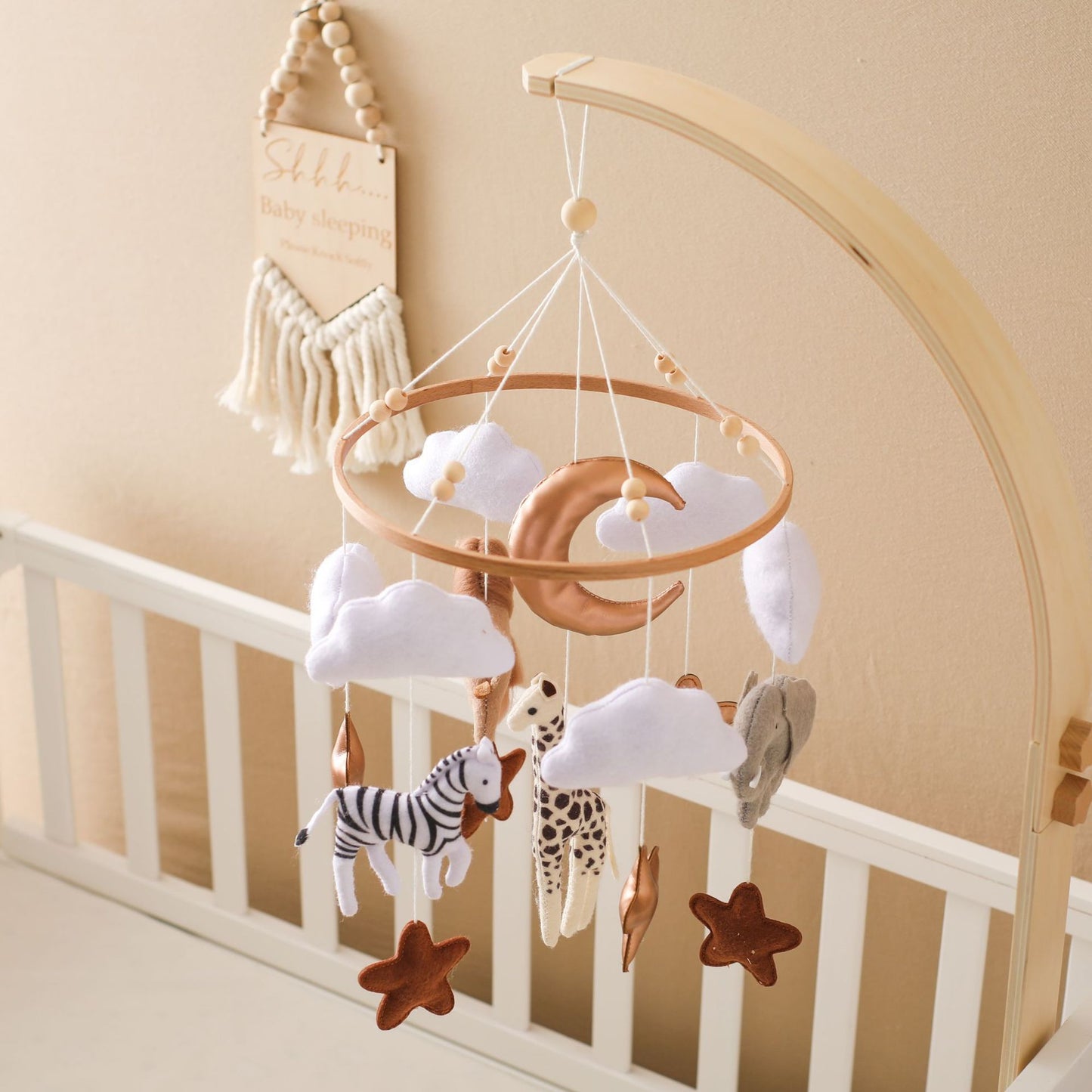 Forest Animal Themed Crib Wind Chimes: Hand-Eye Coordination Decor for Nursery