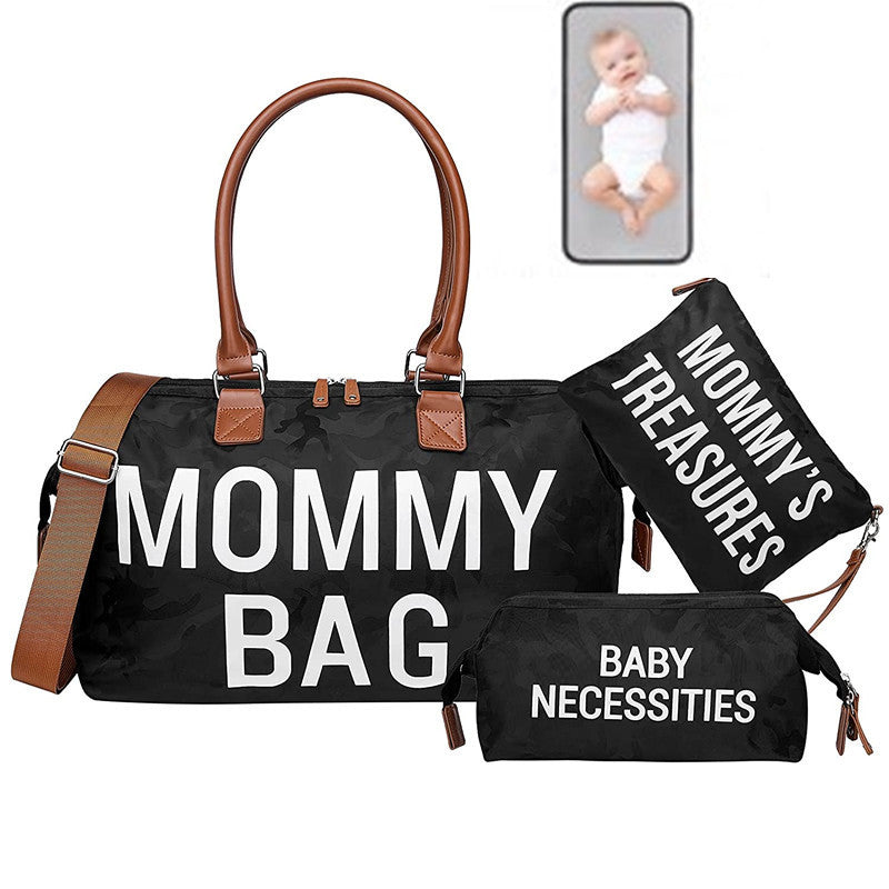 Essential Travel Companion: 3-Piece Portable Bag Set Tailored for Moms on the Go!