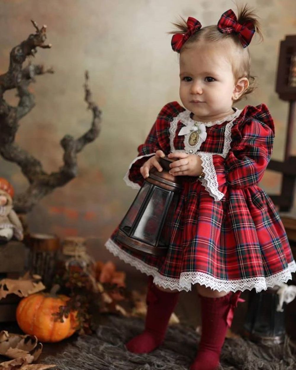 Toddler & Baby Girls Christmas Red Lace Dress – Elegant Holiday Party Dress for Kids