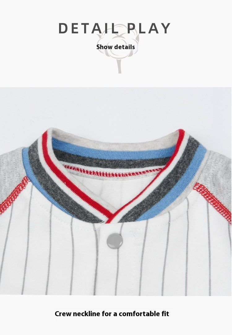 Adorable Baby Jumpsuits: Long Sleeve Baseball Uniform Pure Cotton Rompers