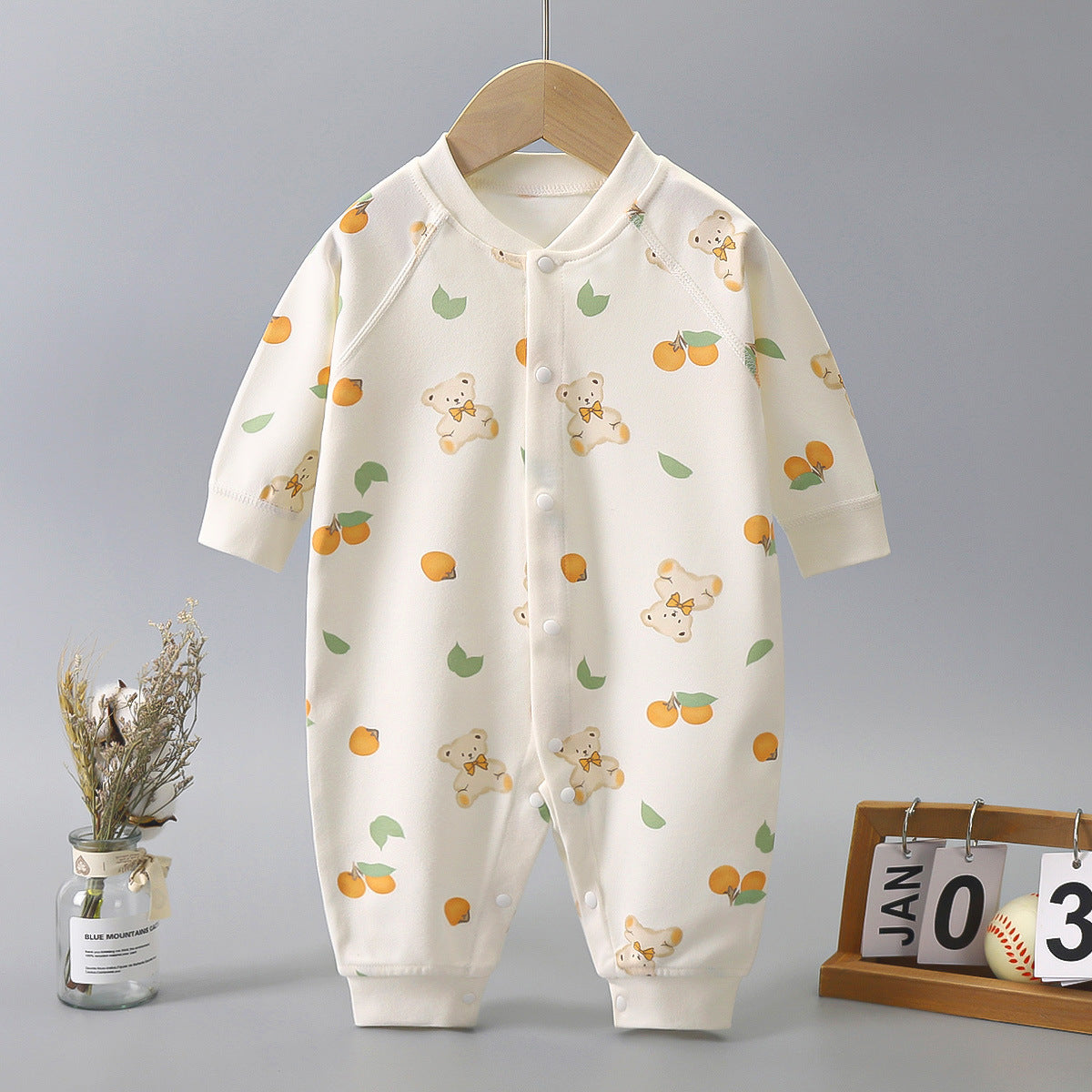 Printed Cotton Baby Jumpsuits - Long Sleeve Autumn & Spring Baby Clothes