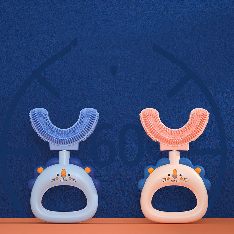 Fun and Functional: Animal Design Children's U-shaped Silicone Toothbrush