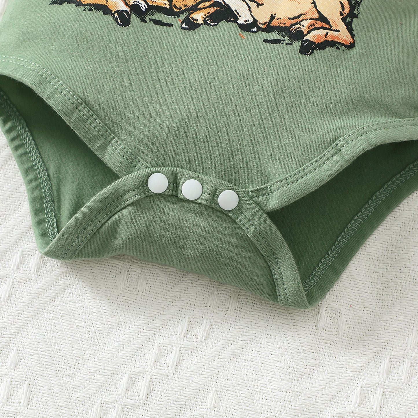 Infant Summer Horse Print Short Sleeve Romper