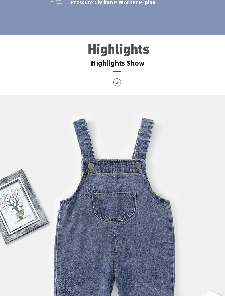Trendy Baby Boys' Denim Suspenders: Cute Spring Korean Style