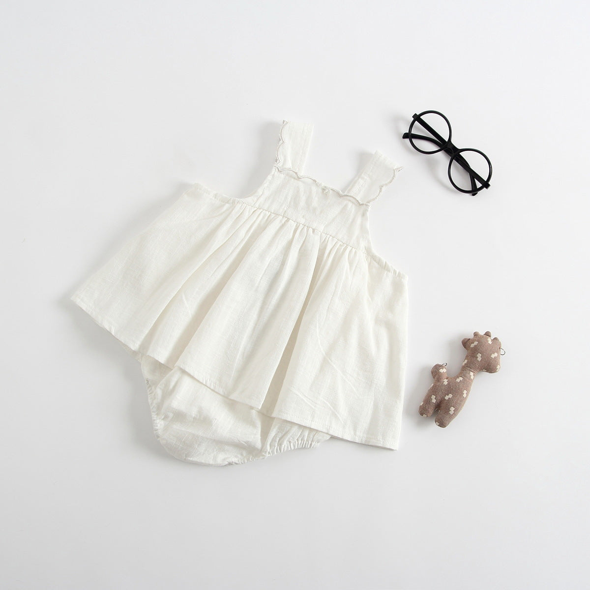 Princess Baby Romper Dress with Suspenders - Adorable Baby Outfit