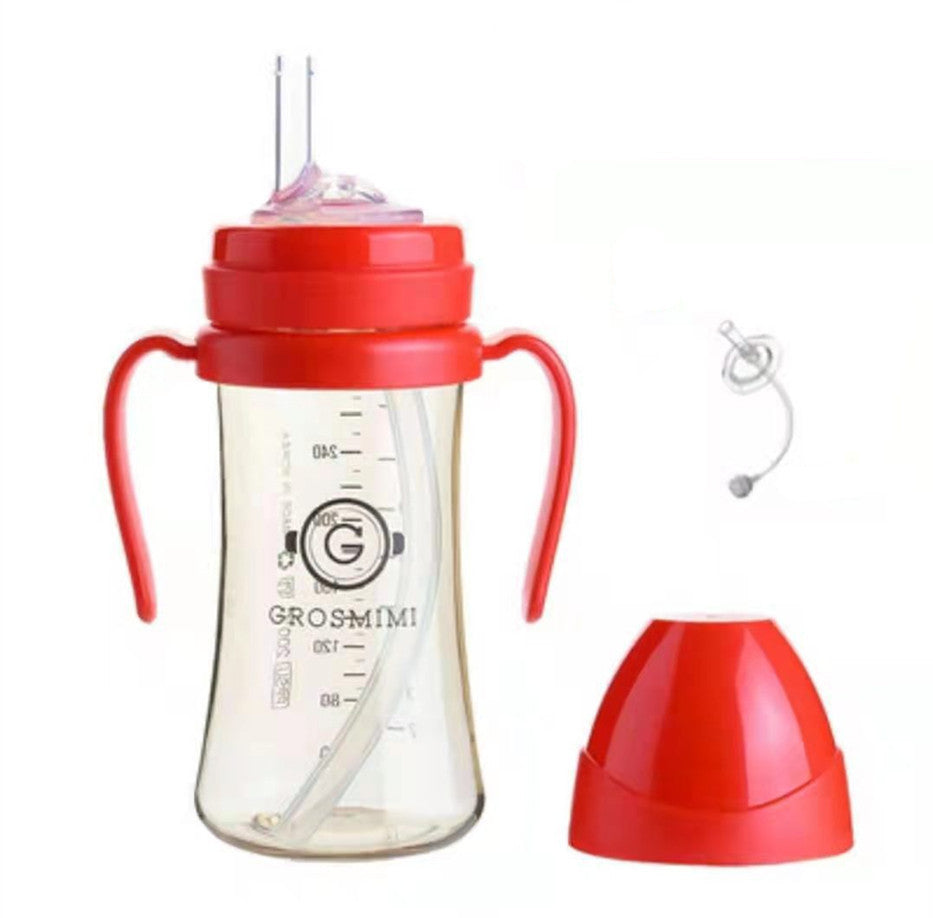 Discover Grosmimi's Eco-Friendly Korean Drinking Straw Bottle: Leak-Proof & Choke-Proof 300ml Capacity