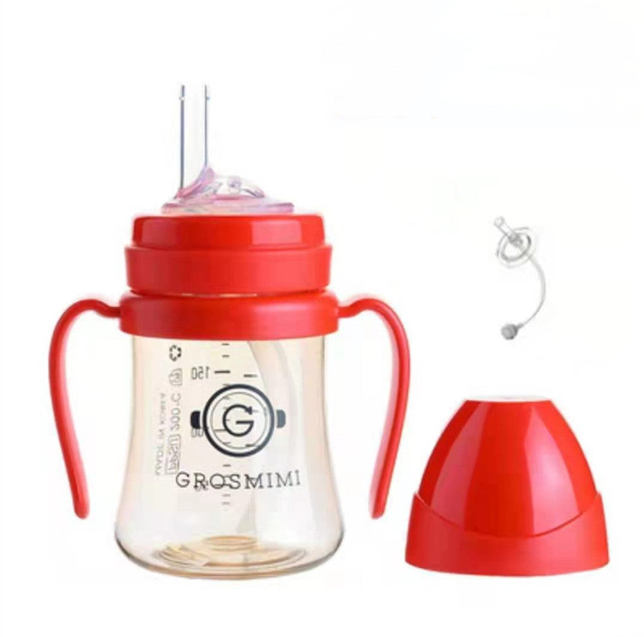 Discover Grosmimi's Eco-Friendly Korean Drinking Straw Bottle: Leak-Proof & Choke-Proof 300ml Capacity
