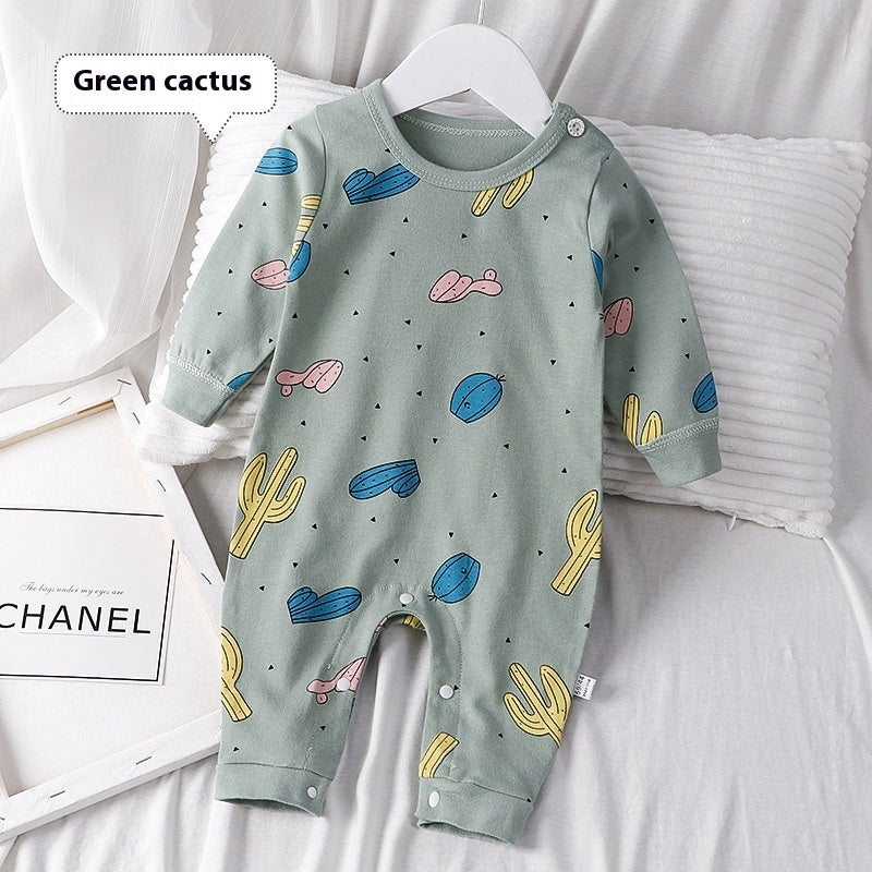 Printed Autumn Cotton Baby Romper | Cozy & Cute Infant Wear