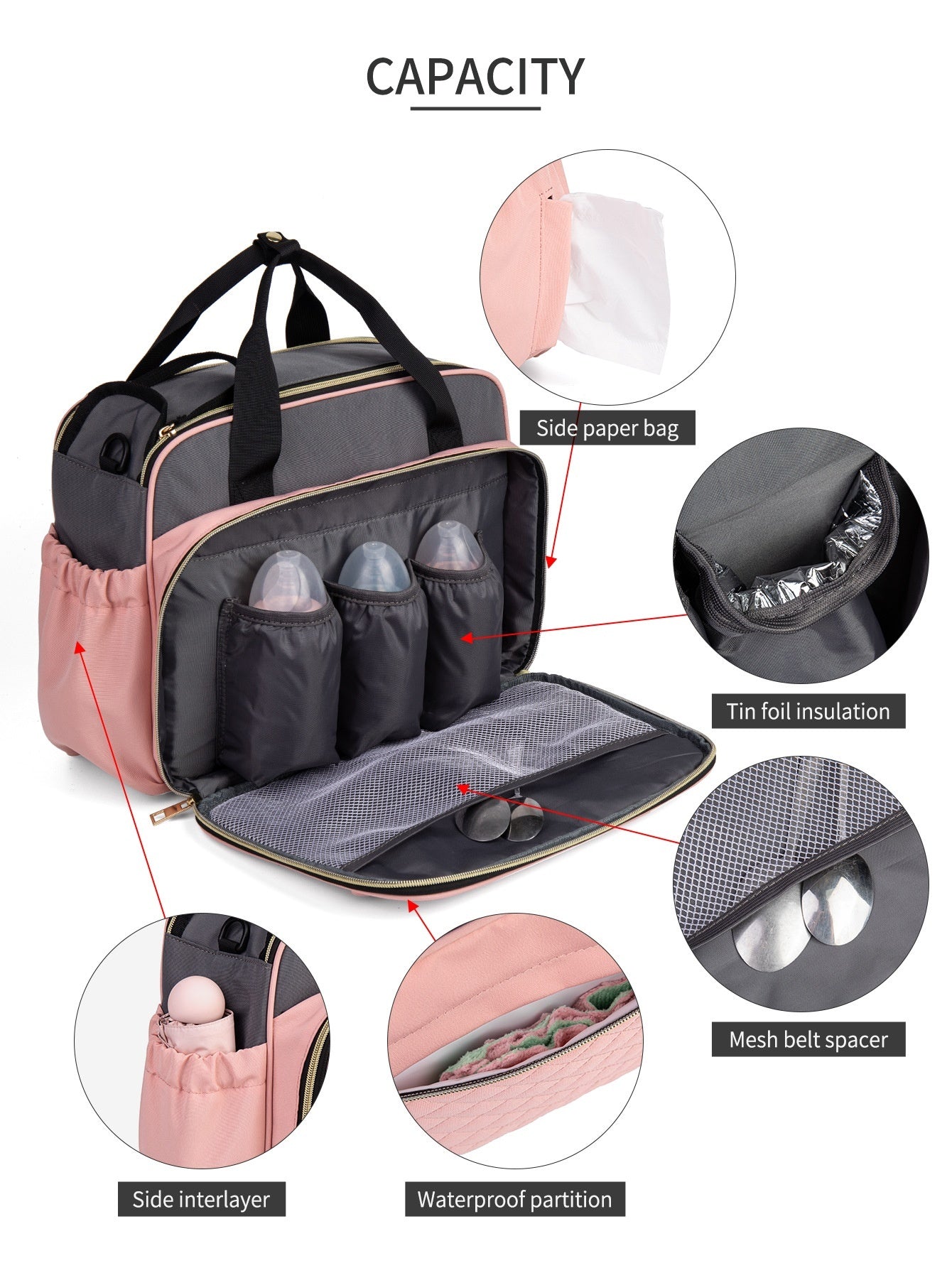 Versatile Large Capacity Oxford Cloth Diaper Bag: Hand-carrying and Crossbody Ready!