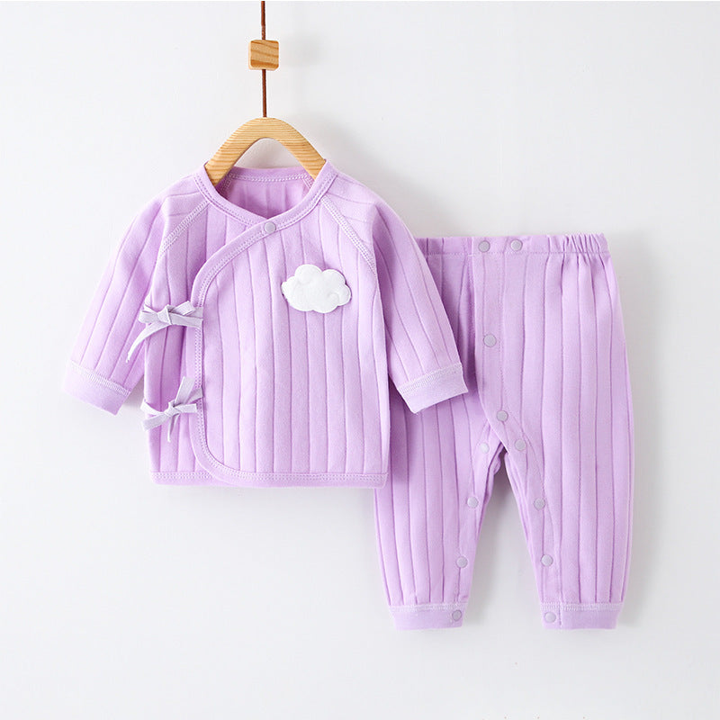 Newborn Baby Pure Cotton 2-Piece Clothes Set for Spring, Autumn, and Winter