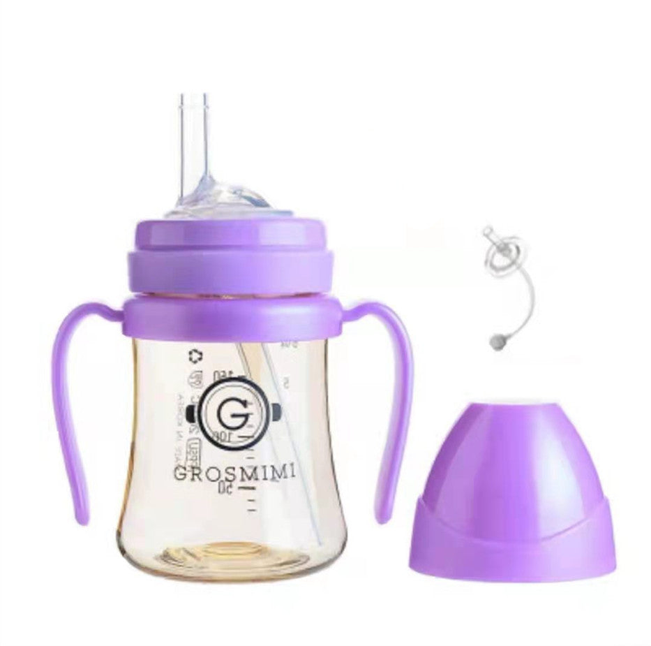 Discover Grosmimi's Eco-Friendly Korean Drinking Straw Bottle: Leak-Proof & Choke-Proof 300ml Capacity