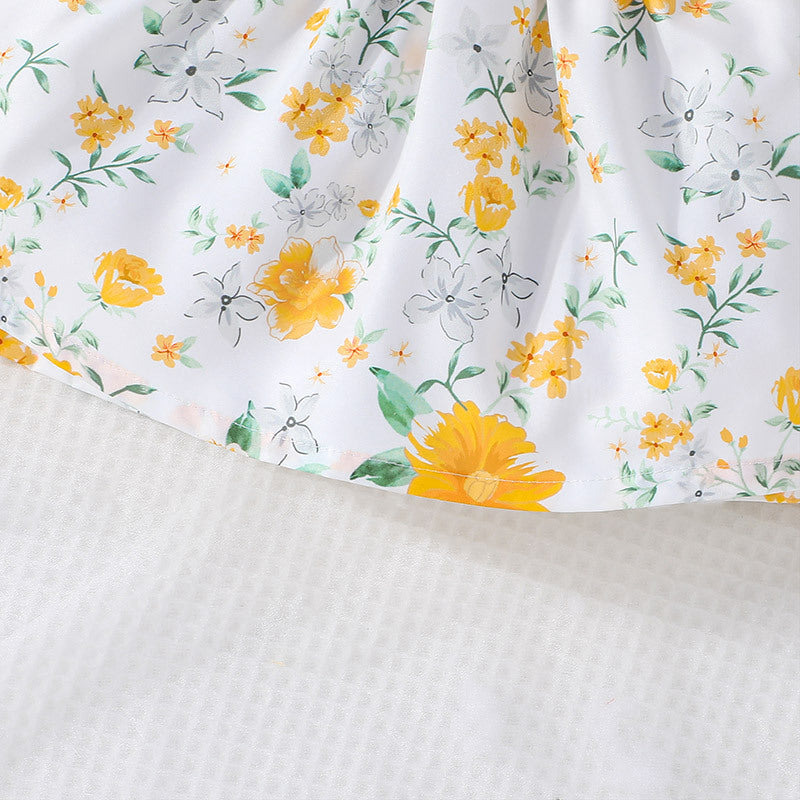 Adorable Baby Girl Floral Printed Romper with Matching Headband – Perfect Summer Outfit