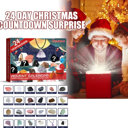 Christmas Advent Calendar Mineral Blind Box 24-Box Christmas Gift Toy Mineral Blind Box