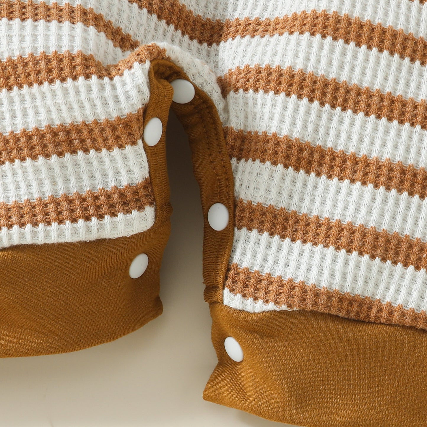 Stylish Baby Boy Waffle Stripe Short Sleeve Rompers | Fashionable Infant Wear