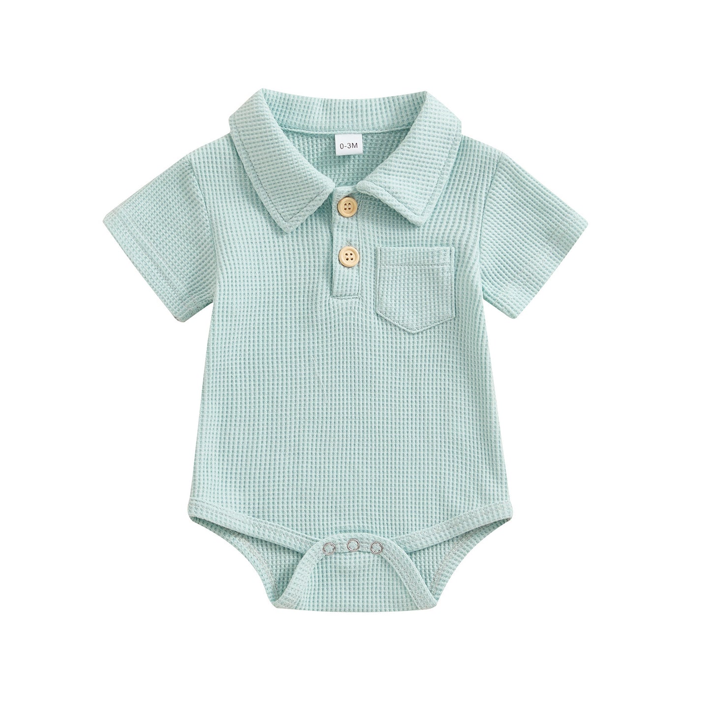 Stylish Baby Collared Waffle Jumpsuit - Fashionable Infant Casual Wear