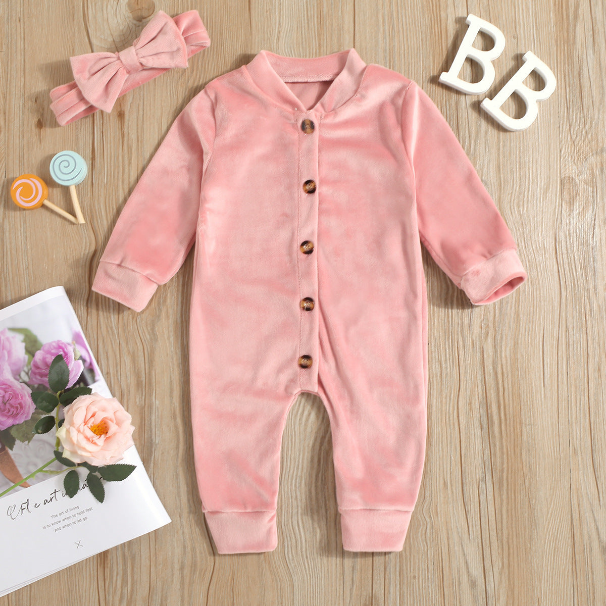 Cozy Baby Plush Infant Romper - Boneless Design for Spring and Autumn