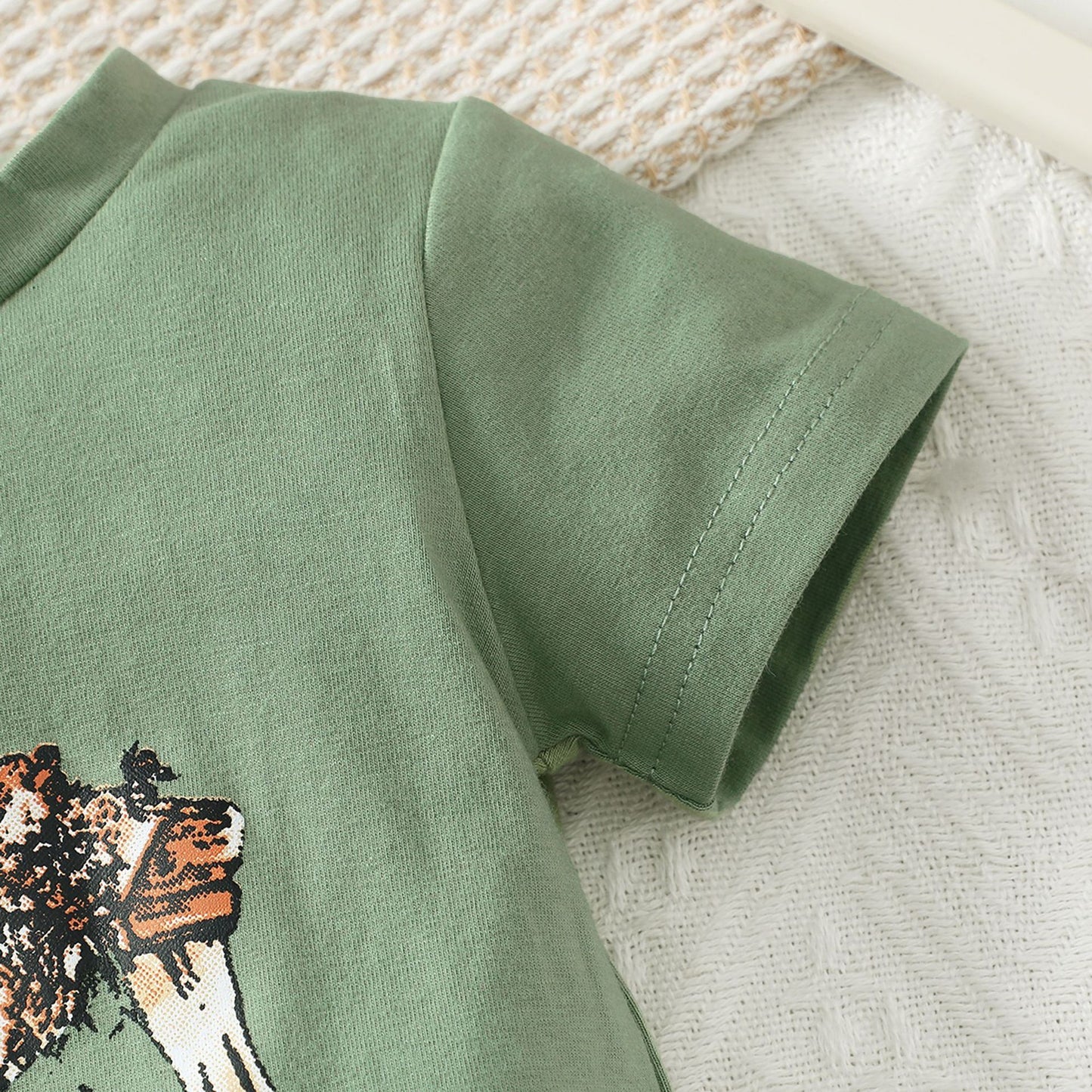 Infant Summer Horse Print Short Sleeve Romper