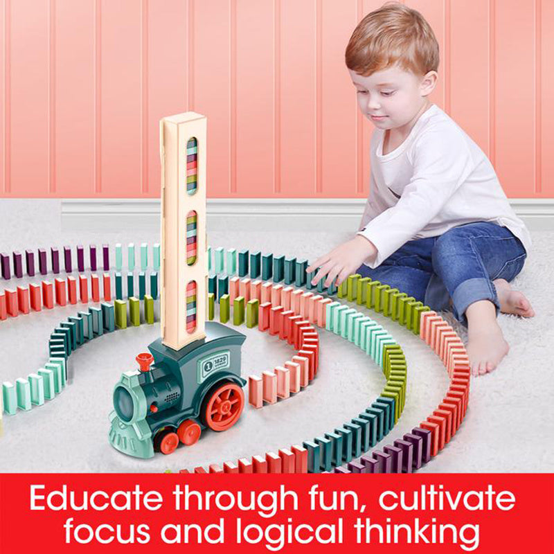 Domino Train Toy for Kids | Automatic Electric Building Blocks Car Puzzle | Baby Developmental Toys