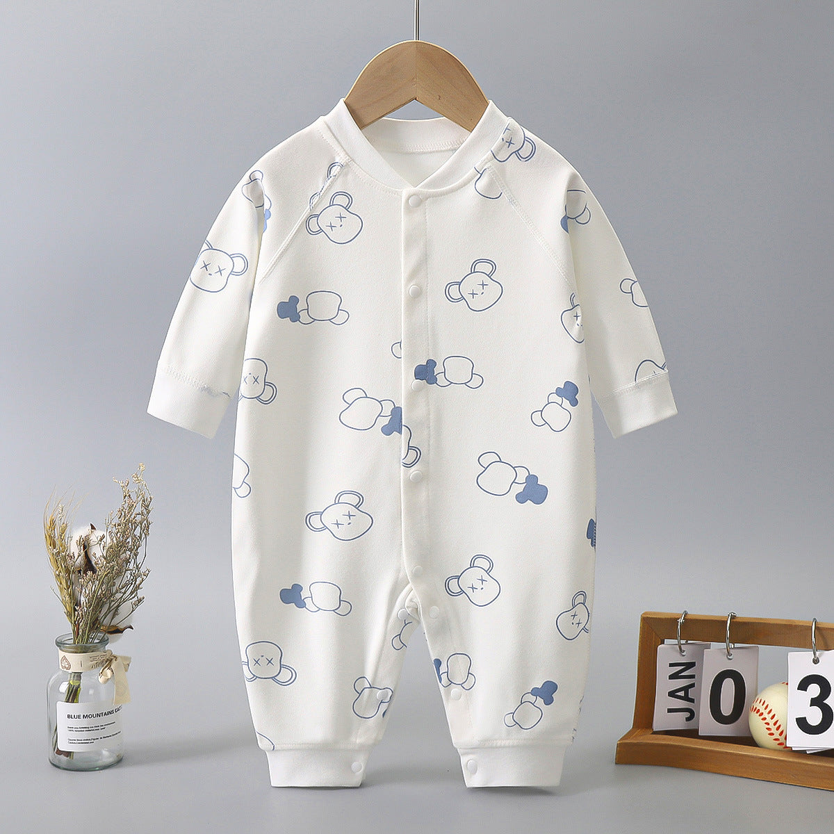 Printed Cotton Baby Jumpsuits - Long Sleeve Autumn & Spring Baby Clothes
