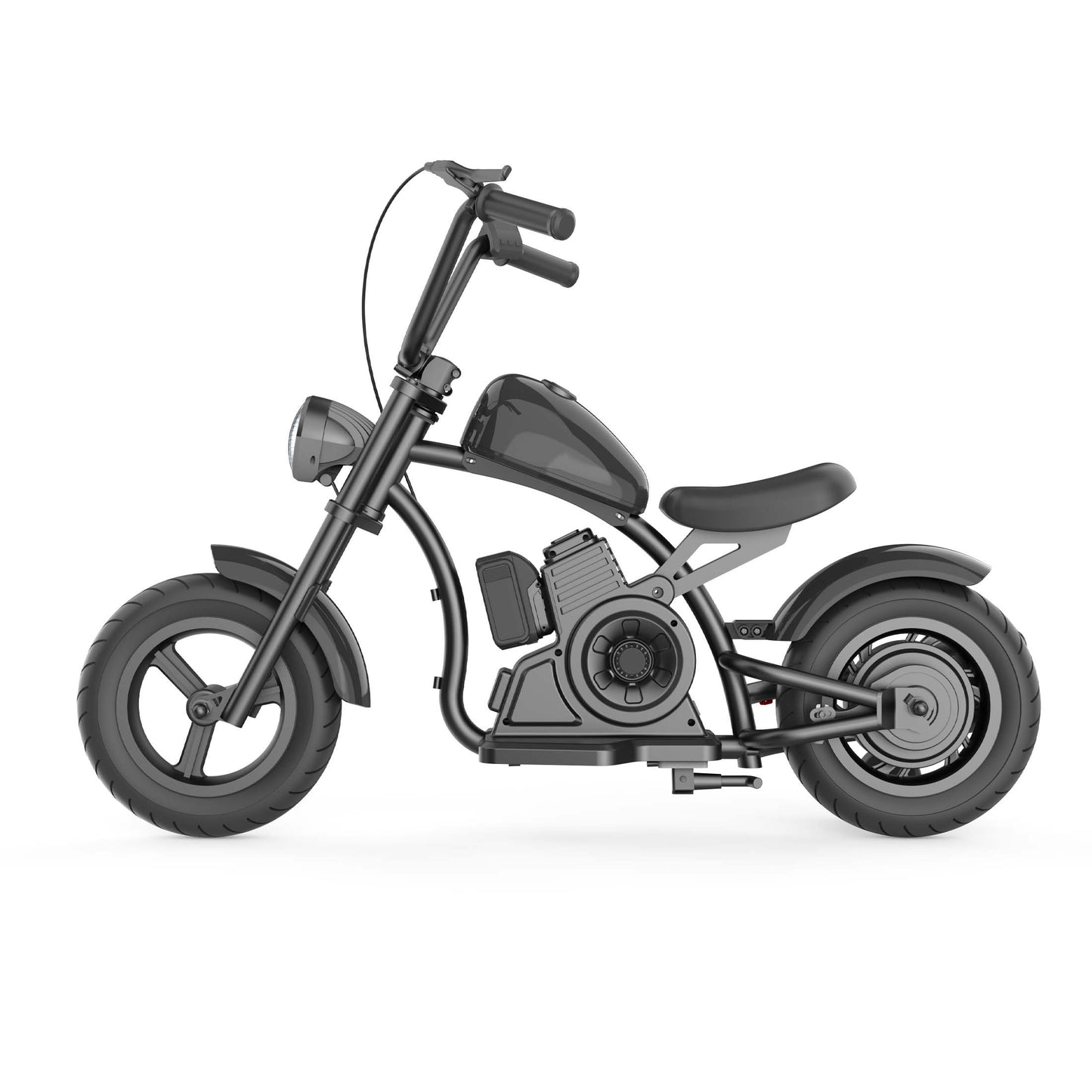 Youmota Electric Bike, 10mph & 150lb Max, 24V Ride On Toy For Kids With LED Lights, Motorcycle Sound, Drum Brake, Handbrake, Twist-Grip Throttle, 12inch Air-filled Tires-Black