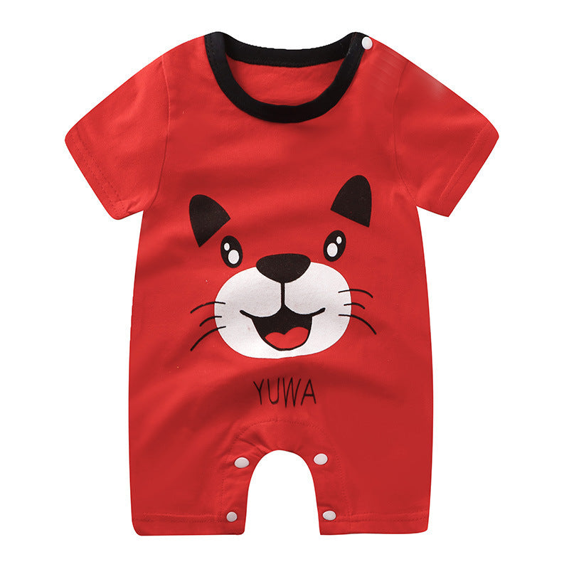 Adorable Cartoon Printed Baby Cotton Pullover Romper - Soft and Comfy