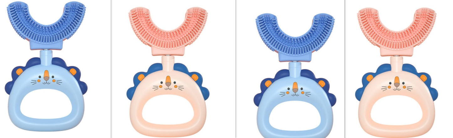 Fun and Functional: Animal Design Children's U-shaped Silicone Toothbrush