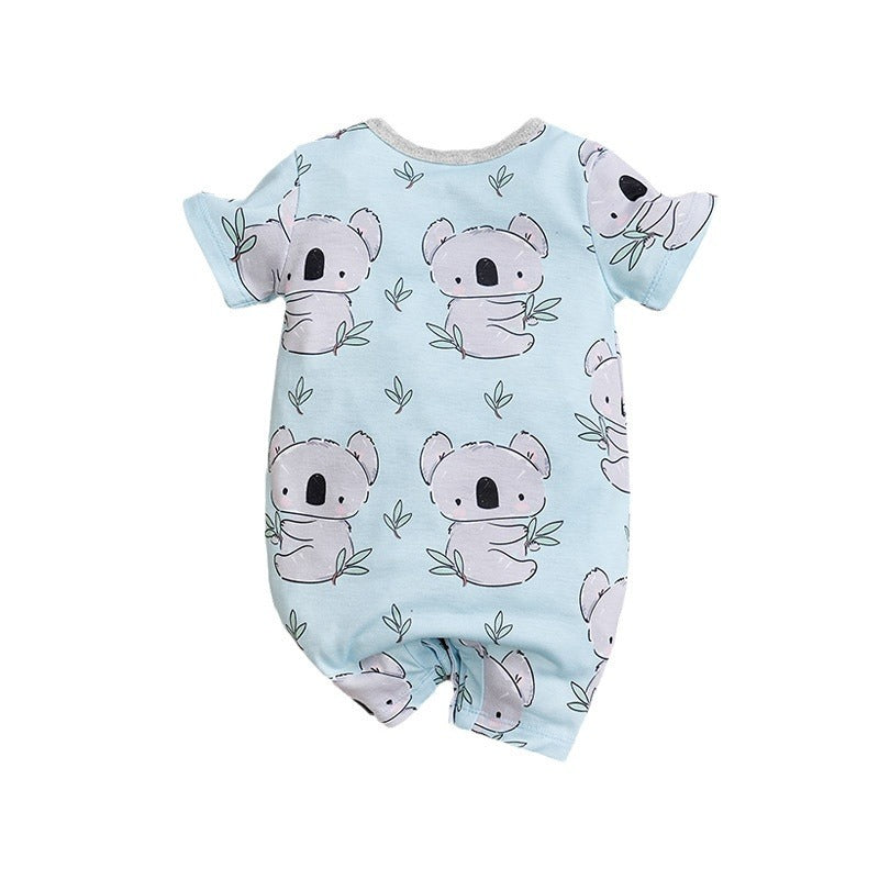 Adorable Summer Koala Print Baby Jumpsuit
