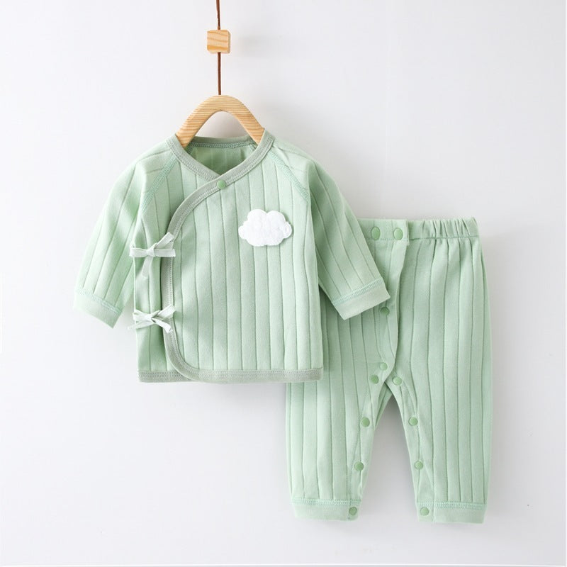Newborn Baby Pure Cotton 2-Piece Clothes Set for Spring, Autumn, and Winter