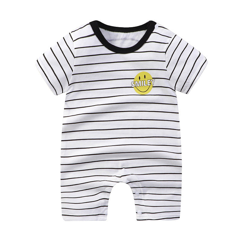 Adorable Cartoon Printed Baby Cotton Pullover Romper - Soft and Comfy