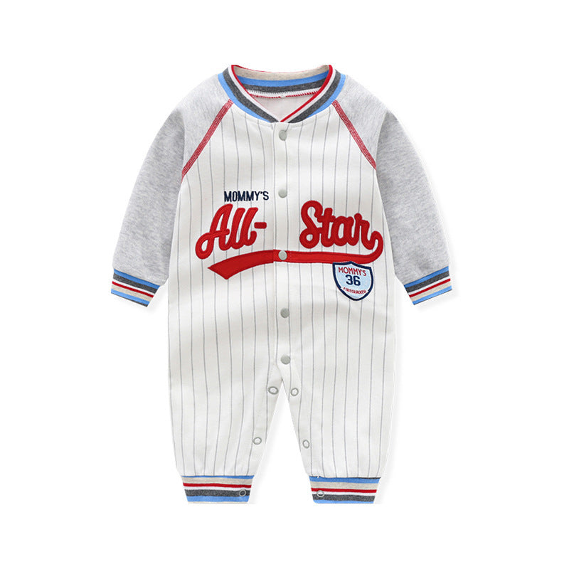 Adorable Baby Jumpsuits: Long Sleeve Baseball Uniform Pure Cotton Rompers