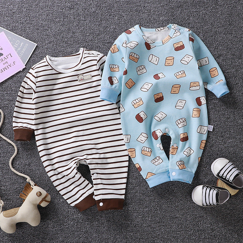 Printed Autumn Cotton Baby Romper | Cozy & Cute Infant Wear