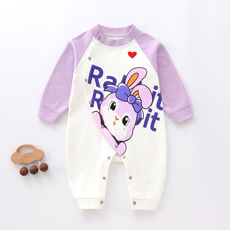 Unisex Long Sleeve Cotton Cartoon Printed Casual Climbing Suit for Babies